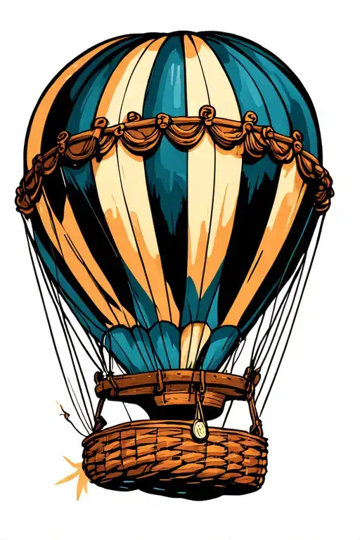 Hot Air Balloon With Anchor Instead Of Basket