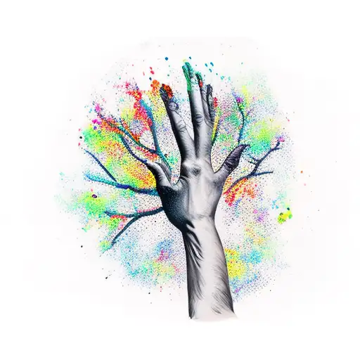 Tree With Hand Print For Forearm