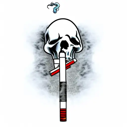 Ghost With Gun Smoking Cigarettes