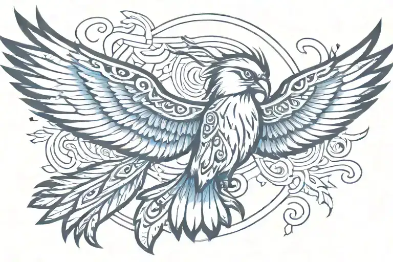 Native American Thunderbird Flying