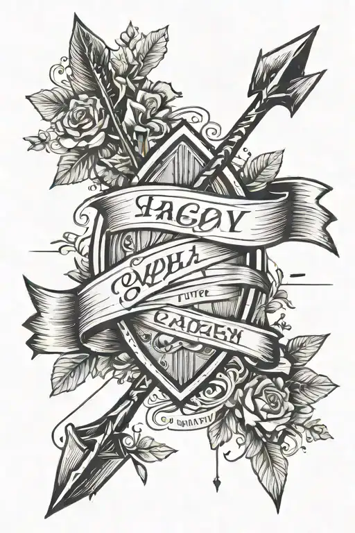 An Arrow Design Incorporating The Names Or Initials Of Your Children