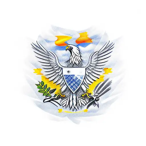 Albanian Eagle In Flag