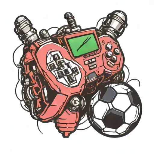 A New-school Interpretation Of A Video Game Console Controller Morphing Into A Soccer Ball
