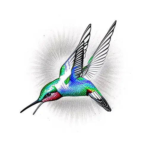 Hummingbird Black Only Lines Minimalist For Men