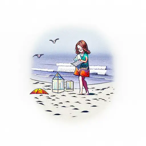 Girl Reading Beach