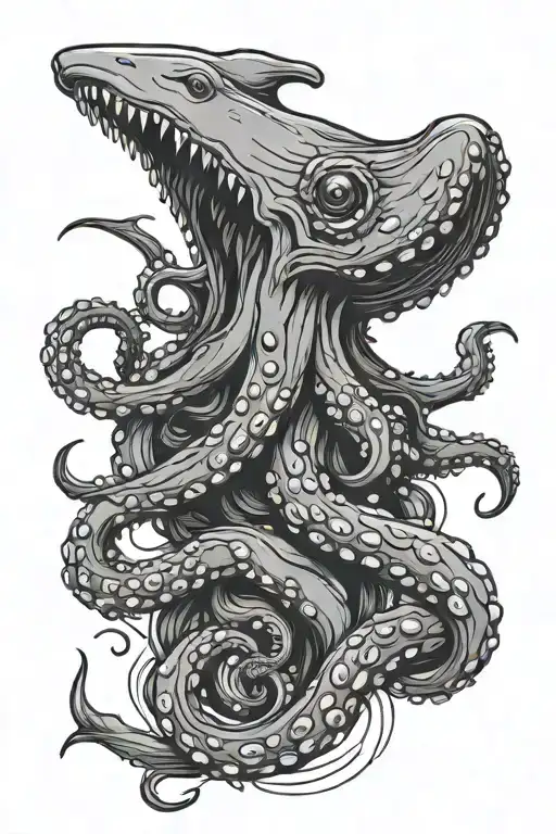 Octopus Wrapped In Shark