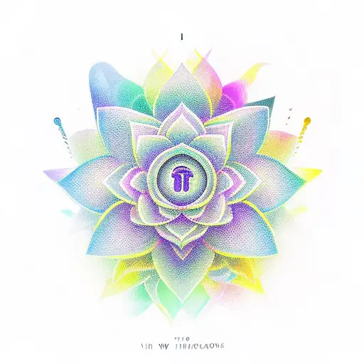 Karma-inspired Musical Notes Intertwining With A Lotus Flower