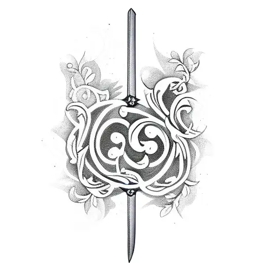 Sword With Floral Vines