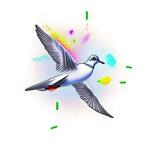 Flight Path Of Bullets Forming A Dove