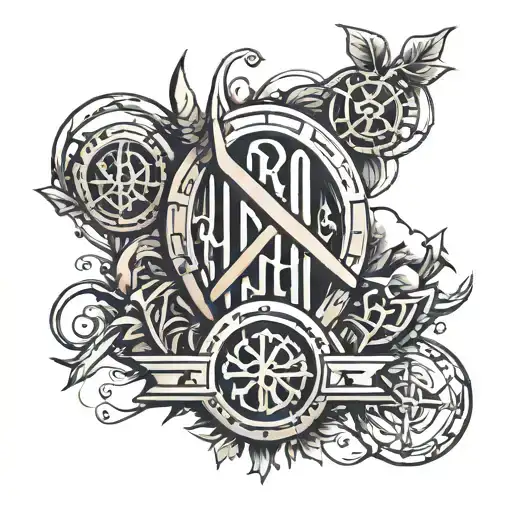 Nordic Runes And Bullet