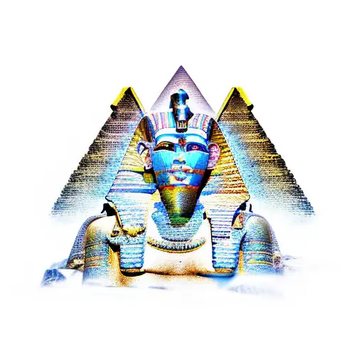 Egyptian God With Pyramids