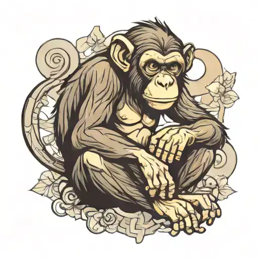 Monkey Sitting Alone