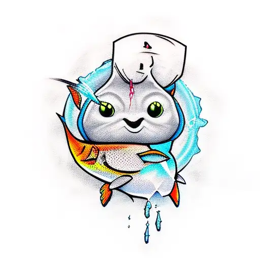 Create A Tattoo Design Inspired By A Video Game Character Spray Painting Graffiti On A Fishing Boat