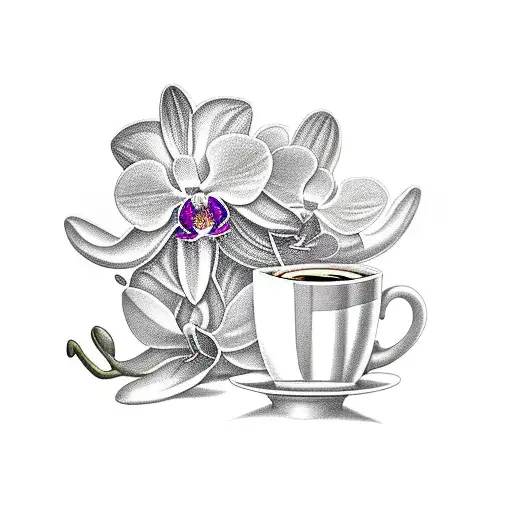 Orchid And Coffee Cup
