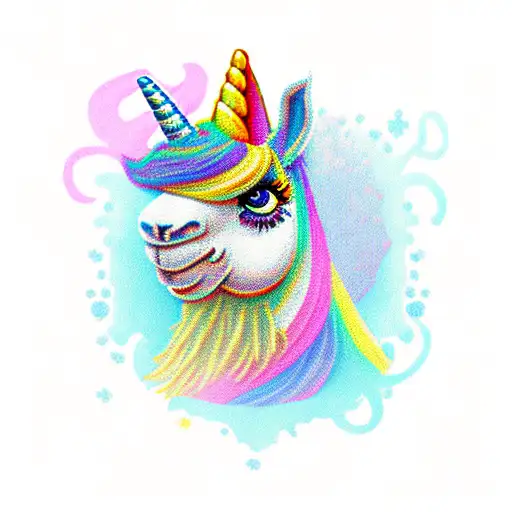 Llama Rainbow Unicorn Pineapple