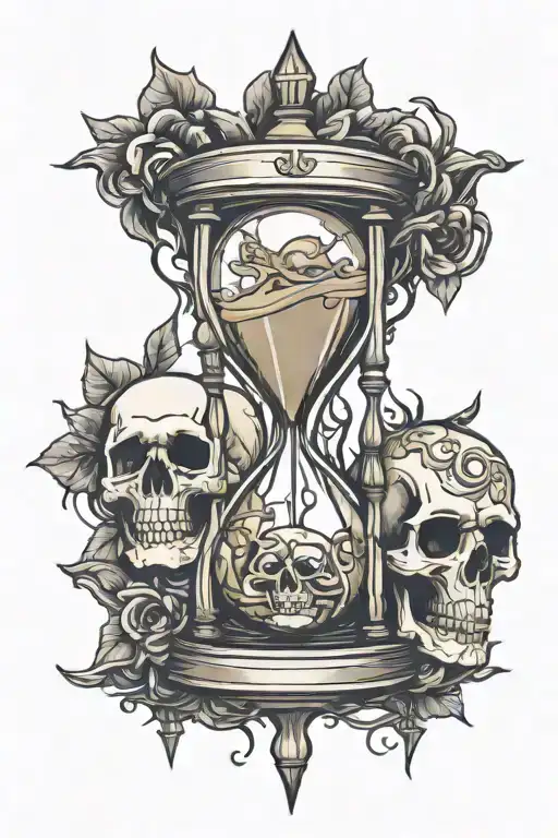 Time Passing Watch Hourglass Skull
