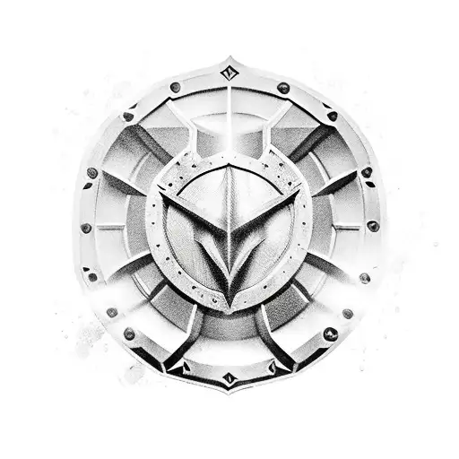 Aegis Shield With Different Mythology Motives Around The Shield