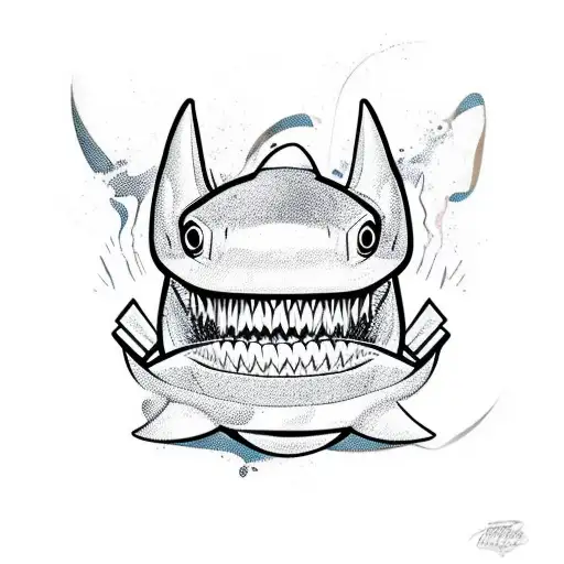 A Hip Hop Dancer With A Shark Head And A Boombox