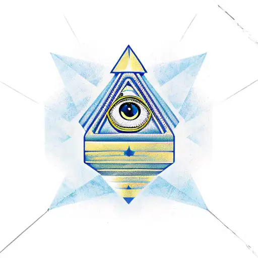 Libra Sign With Evil Eye In A Pyramid