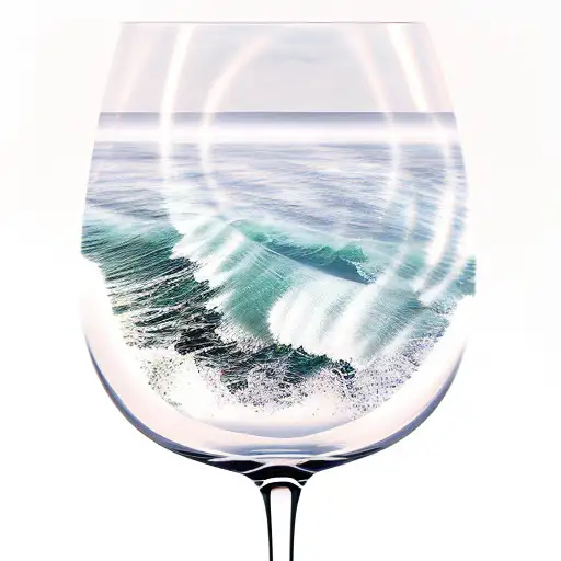 Wine Glass With Ocean Waves In It