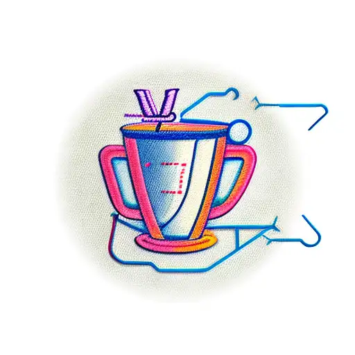 A Coffee Cup With A Sewing Needle As The Handle