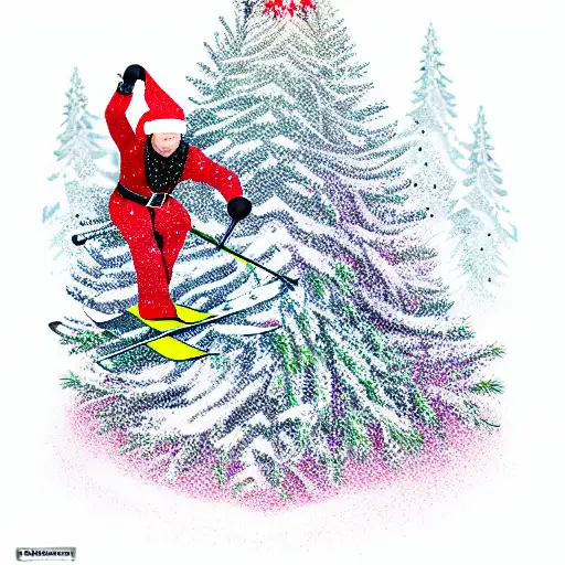 Skier Fell Into A Christmas Tree