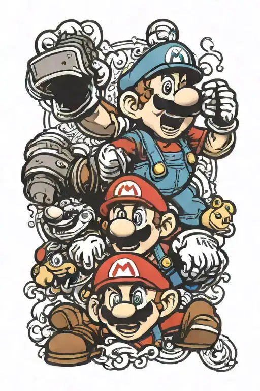 Super Mario Inspired Design Featuring Characters Integrated