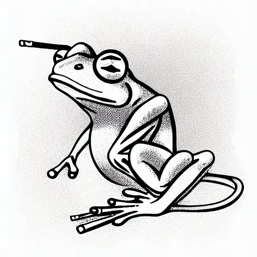 Frog With Cigarette