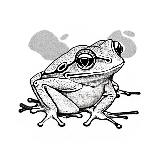 Coqui Frog On A Hammock On The Palm Trees