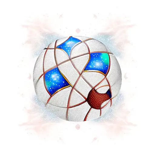 A Dragon Playing A Basketball Game In A Starry Sky