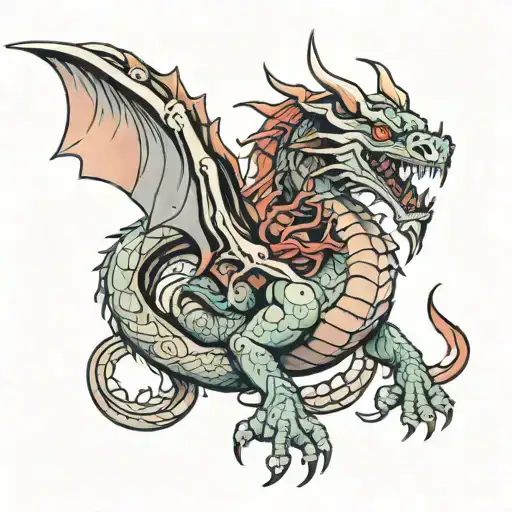 Open Full Dragon With A Beautiful Lady