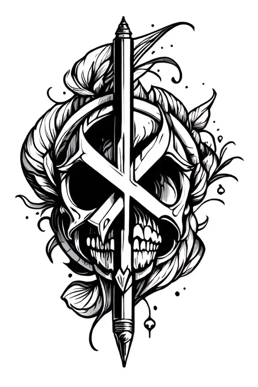 Symbol Trickvert With A Pen Thin Lines Pattern