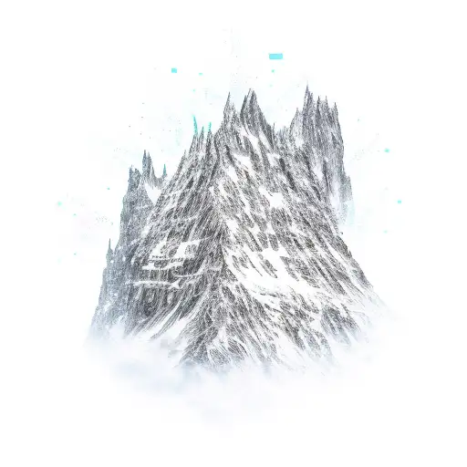 An Intricate Mountain Range With Dollar Bills Flowing Down Like A Waterfall