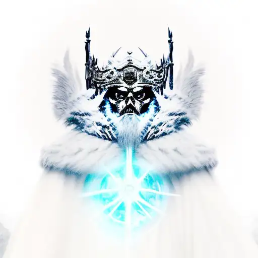 A Realistic Portrait Of The Lich King Surrounded By Hauntingly Beautiful Dark Angels