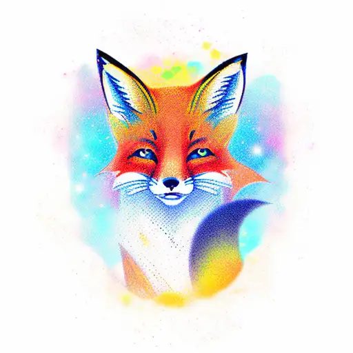 Manga-style Illustration Of A Fox With Vibrant Colors