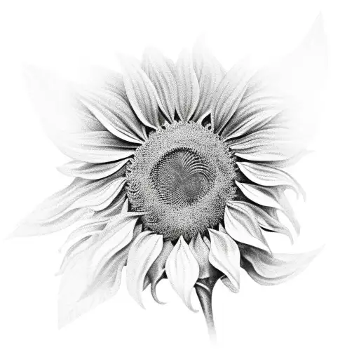 Sunflower Flower Thigh Tatoo Coverup