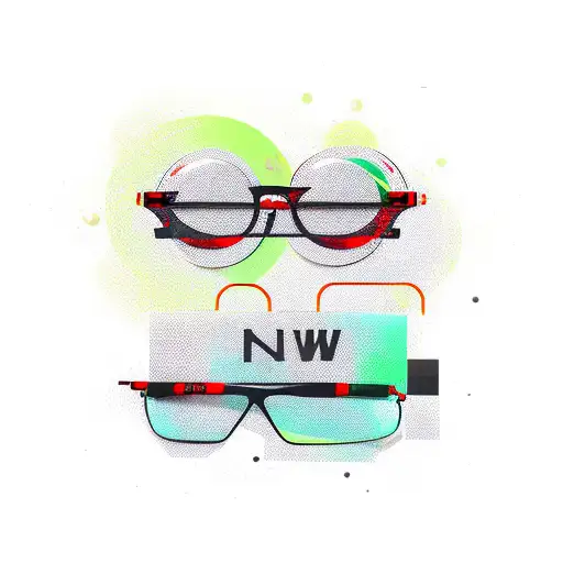 Logo Red Green Black Glasses