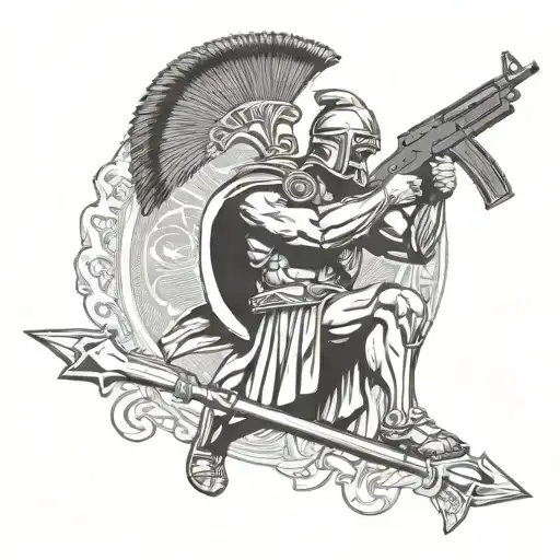 Greek Spartan With Ak74