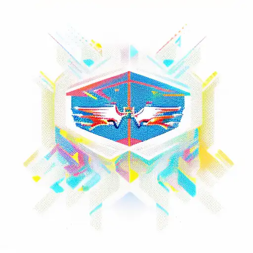 An Abstract Design Featuring A Pixelated Philadelphia Eagles Helmet Surrounded By Binary Code