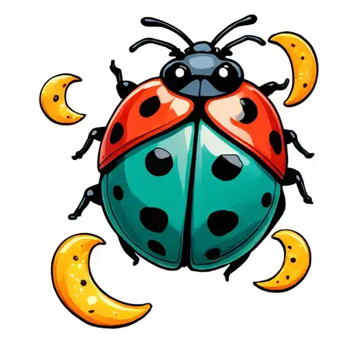 Ladybug With Crescent Moons
