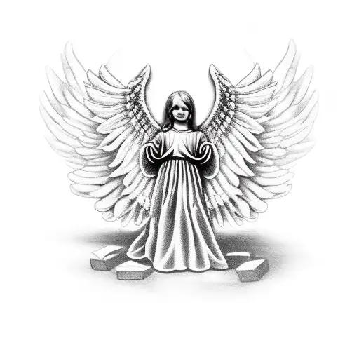 Old Angel With Keys In The Hand