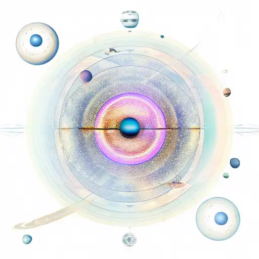 Large Solar System Orrery Sphere With A Sky Background Of Stars