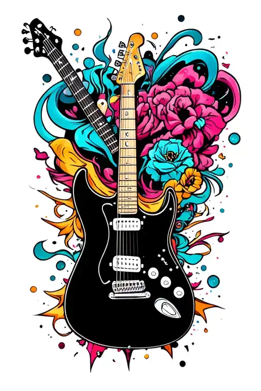 Cool Electric Guitar Surrounded