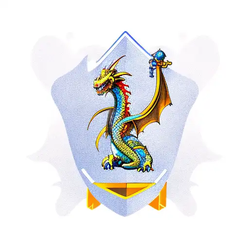 A Dragon Guarding A Treasure Trove Of Cyber Security Codes