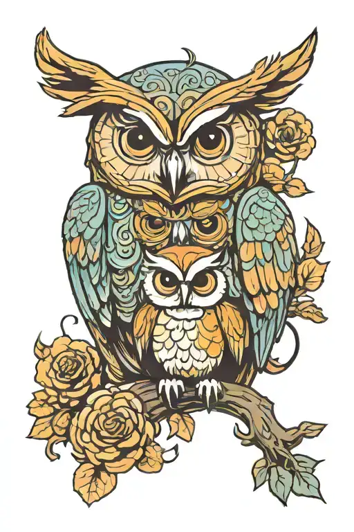 Owl With Girl Holding