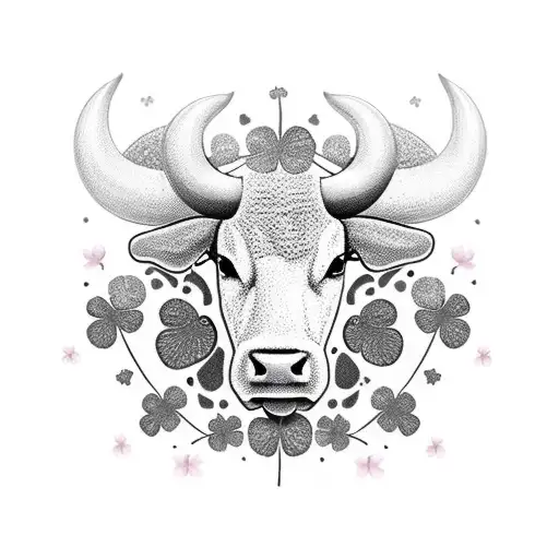 Bull With 4 Leaf Clover
