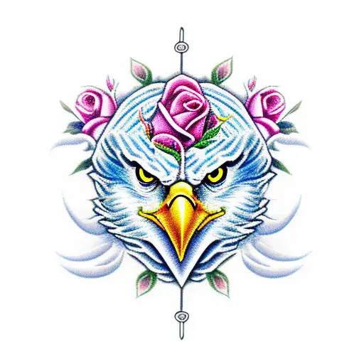 Eagle With Rose And Chains