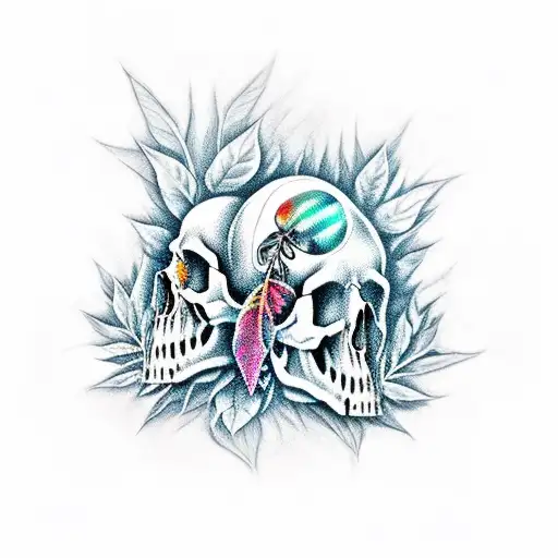 Animal Skulls With Leafe Inside