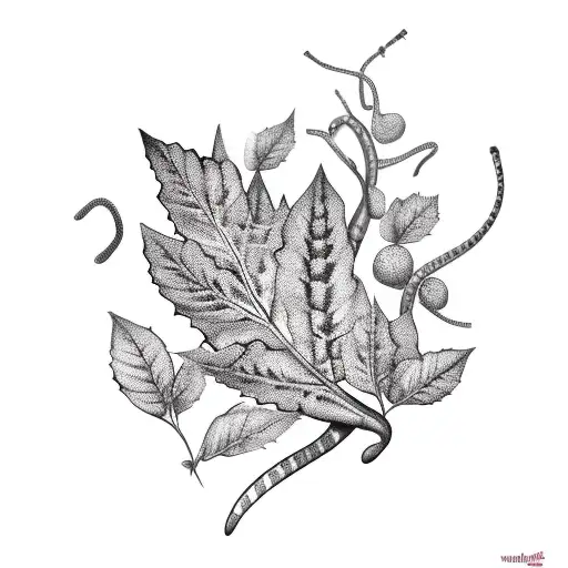 Snake Leaves Wild Berries