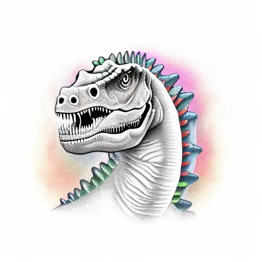 Dinosaur Surrounded With Prairie Smoke